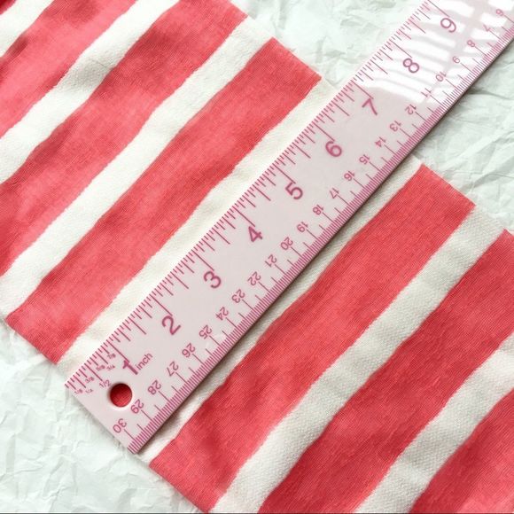 Coral & Ivory Striped Knit Jersey Infinity Scarf NWT - Picture 5 of 5